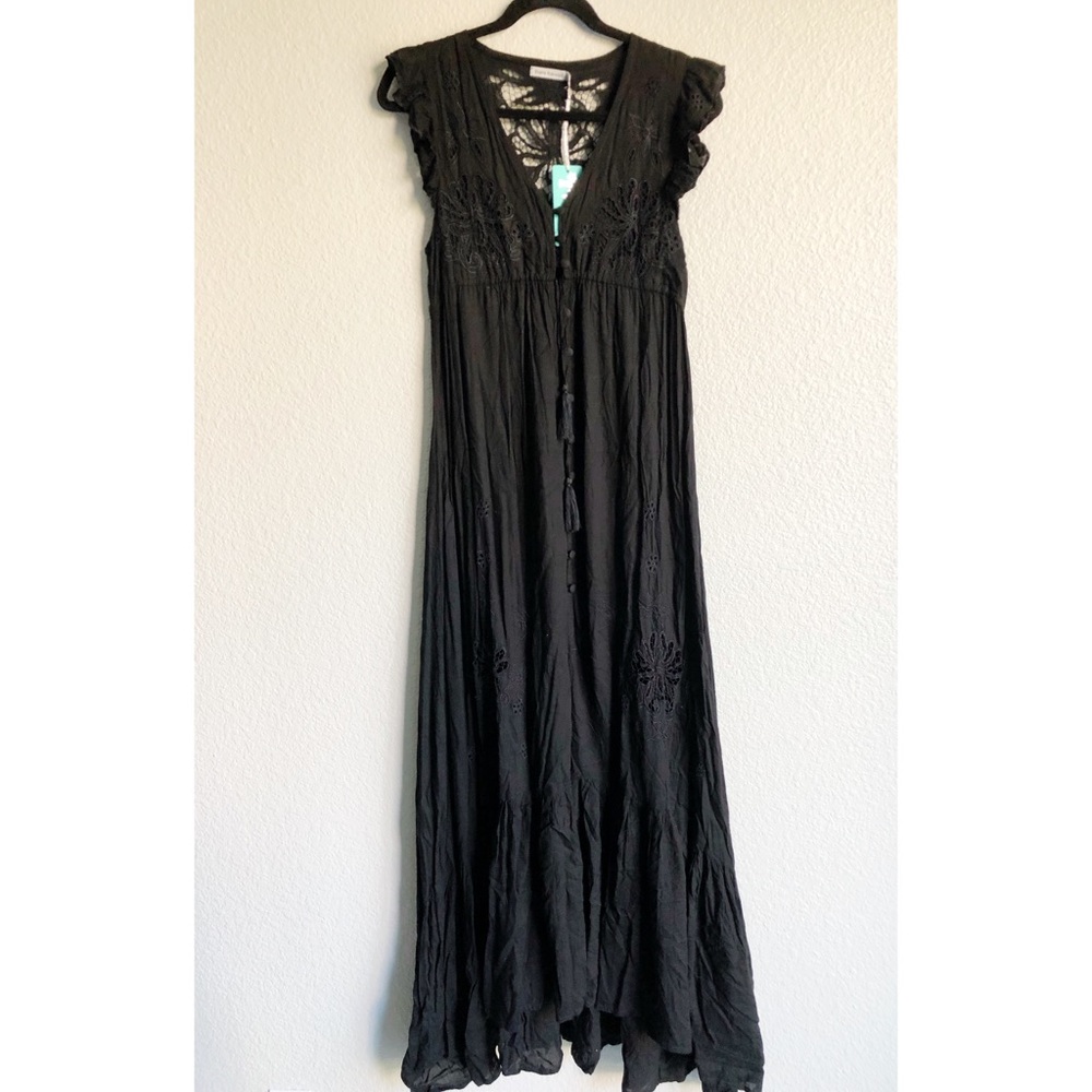 TIARE HAWAII black lace maxi dress one size
